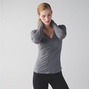 Lululemon Interval Long Sleeve Ruched Front Top